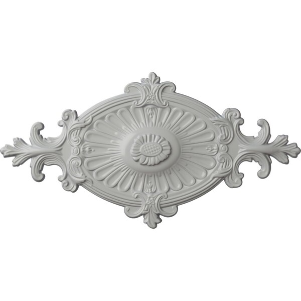 Ekena Millwork Quentin Ceiling Medallion, Hand-Painted Frost, 23 1/2"W x 12 1/4"H x 1 1/2"P CM23RO1FRF - main